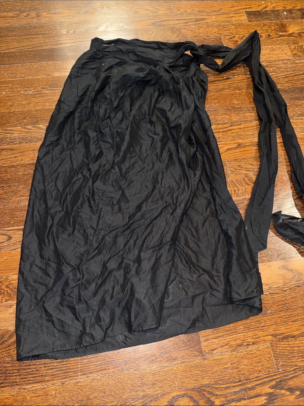 J. Crew Black cover up sheer Skirt with Tie Waist and slit XS EUC